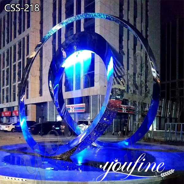Large Modern Polished Stainless Steel Abstract Sculpture for Sale CSS-218