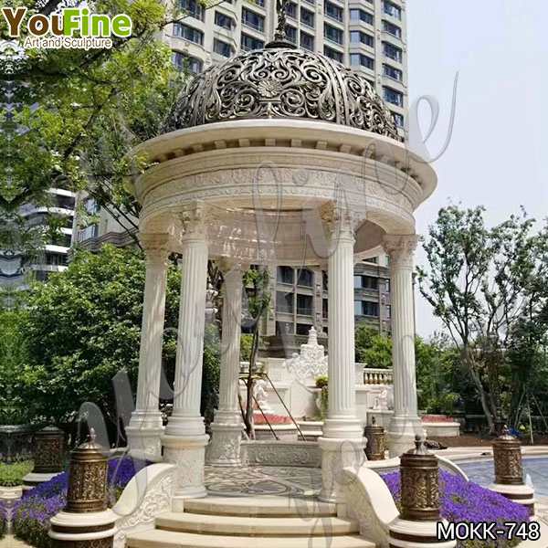 Vintage Style Marble Gazebo Outdoor Garden Decoration Supplier MOKK-748