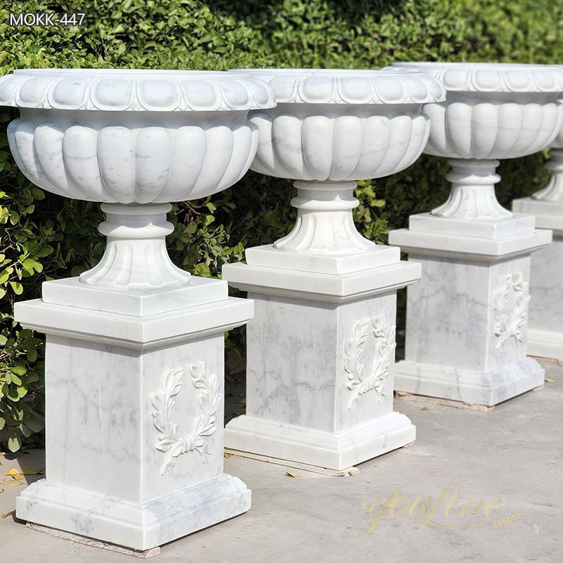 White Marble Flower Pot