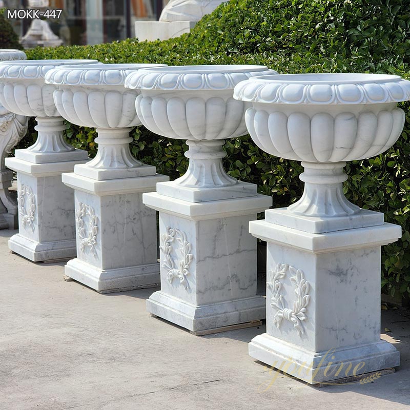 White Marble Flower Pot