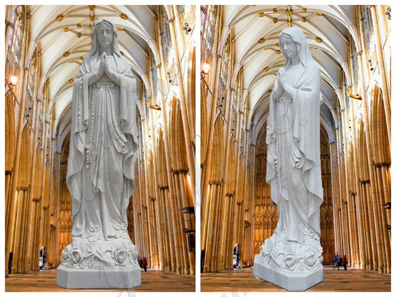 White Marble Our Lady of Lourdes Statue Factory Direct