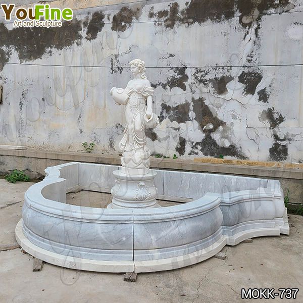 White Marble Water Maiden Fountain