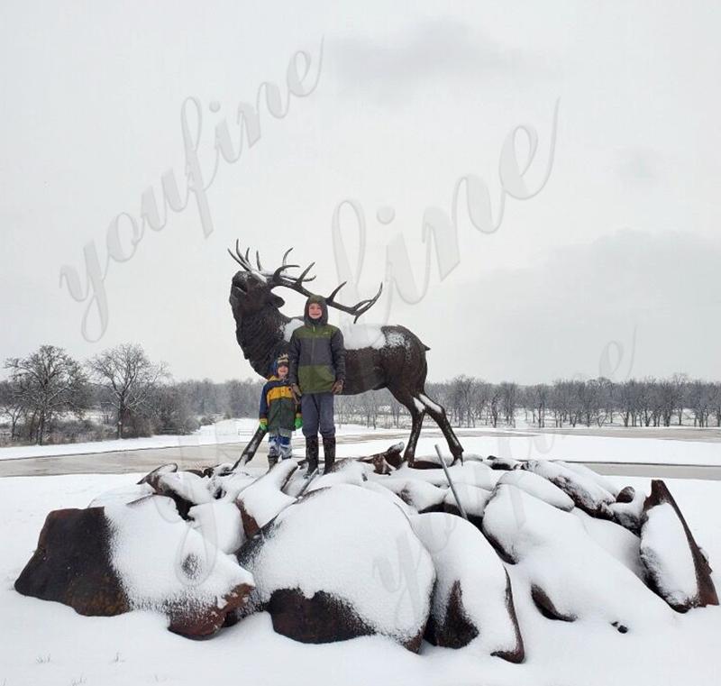 bronze elk sculpture-YouFine Sculpture