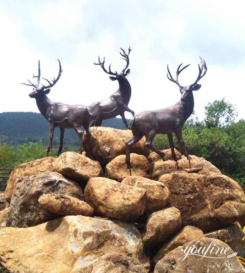 bronze elk statues-YouFine Sculpture