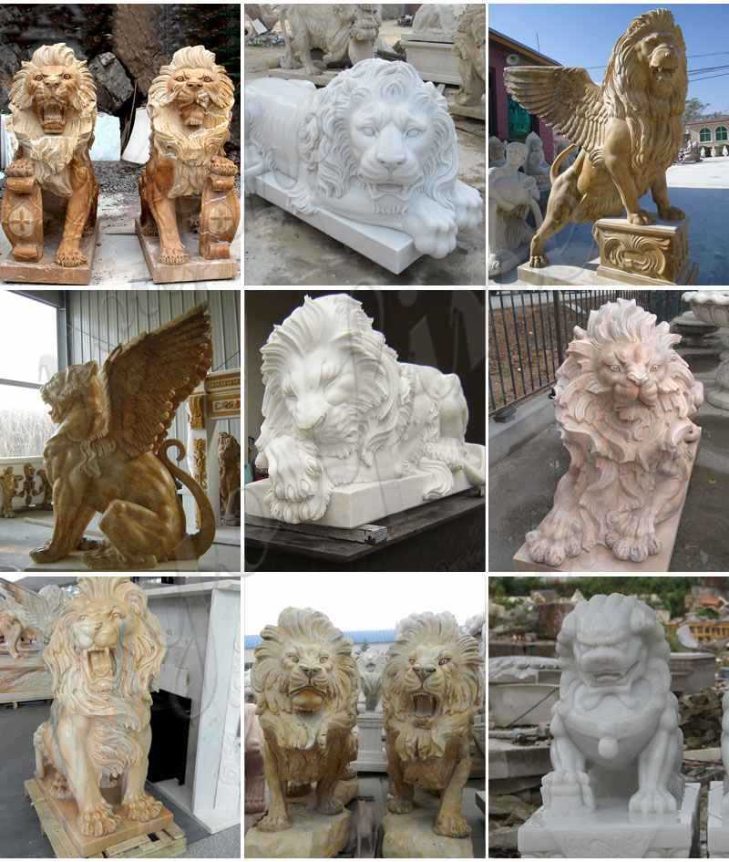 guardian marble lion statues for sale