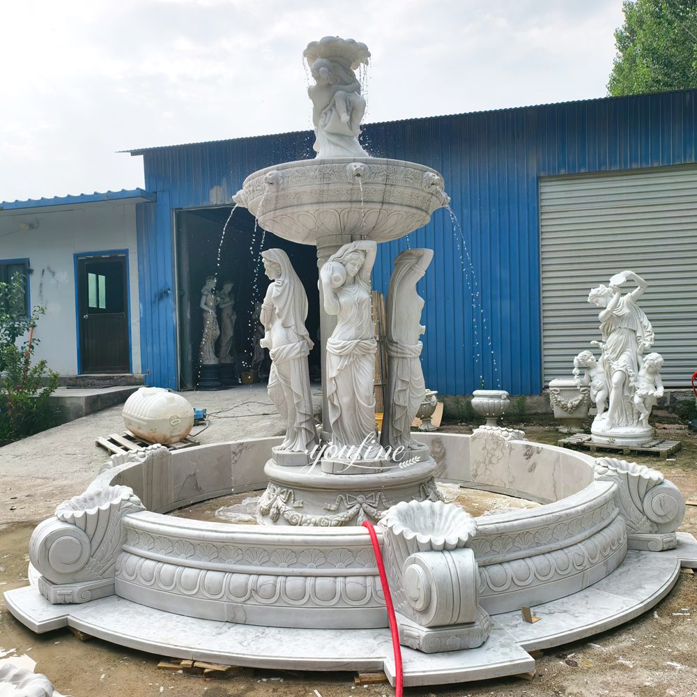 large white Marble Woman Fountain