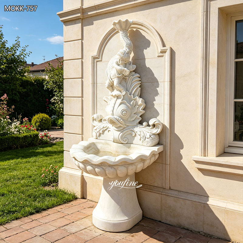 marble fish wall fountain