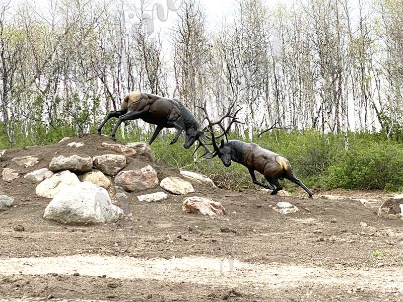 metal elk sculpture-YouFine Sculpture