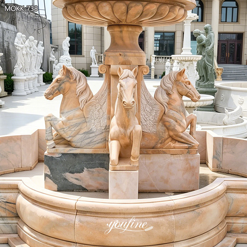 pony fountain carving details