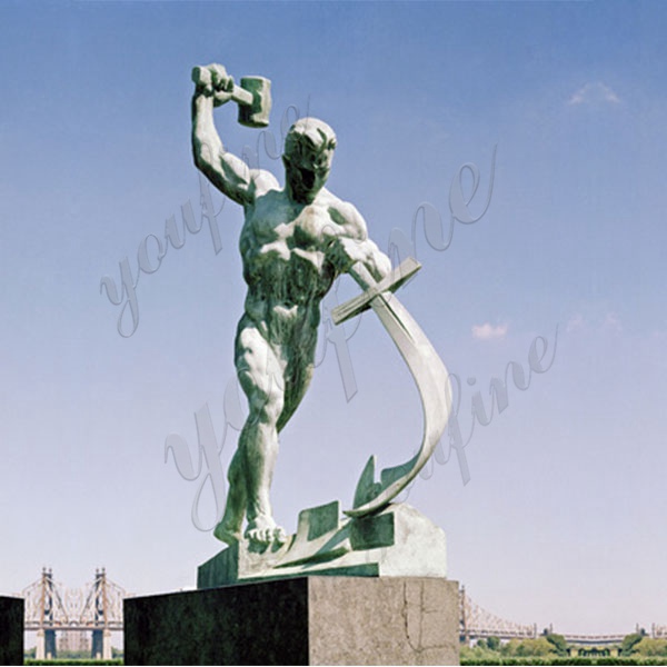 bronze swords to ploughshares sculpture