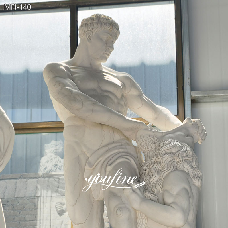 famous marble samson and the lion sculpture replica