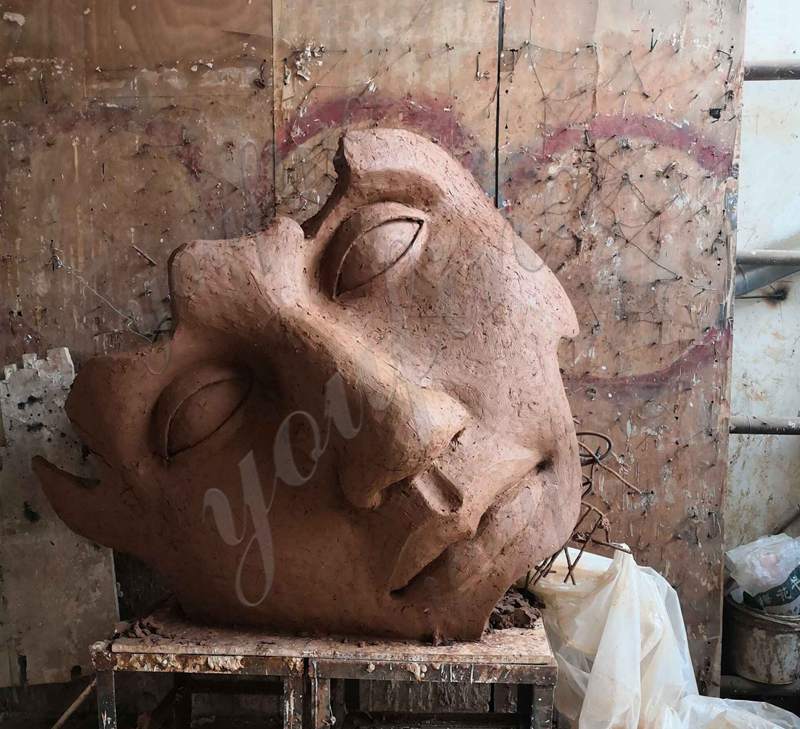 Abstract Bronze Face Sculpture by Igor Mitoraj Replica from Belgian Client Feedback