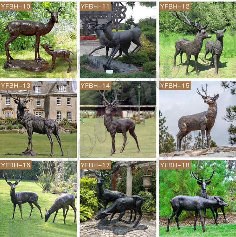 Bronze Elk Outdoor Statue Garden Decor for Sale