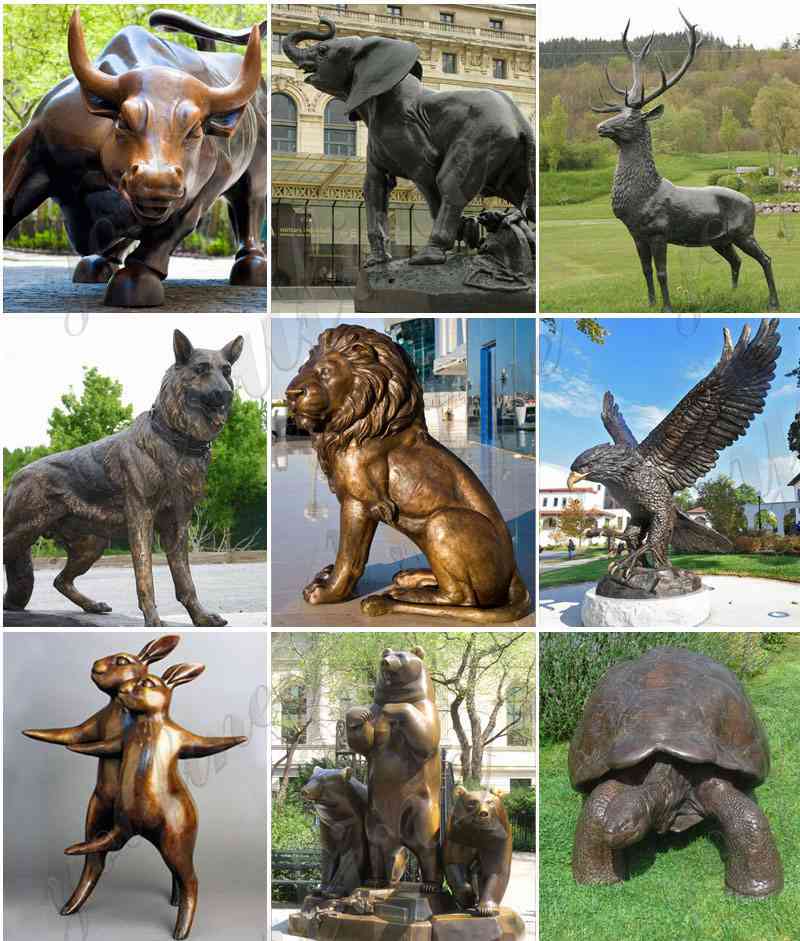 Bronze animal garden statue