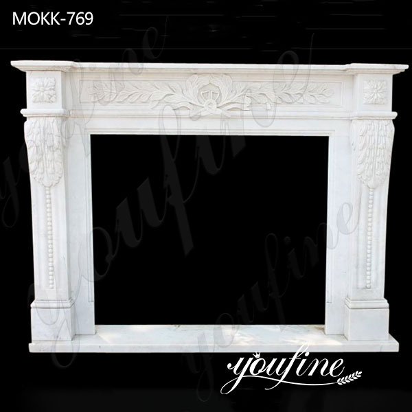 Classic Hand Carved Italian Marble Tile Fireplace Mantel Factory Supply MOKK-769