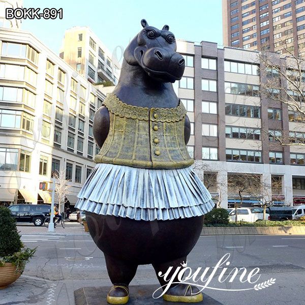 Famous Large Outdoor Bronze Hippo Ballerina Statue for Sale