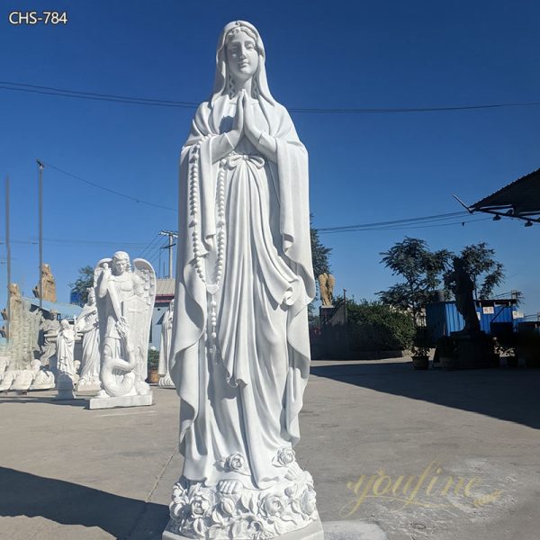 Full Size Marble Blessed Virgin Mary Statue Sculpture for Sale