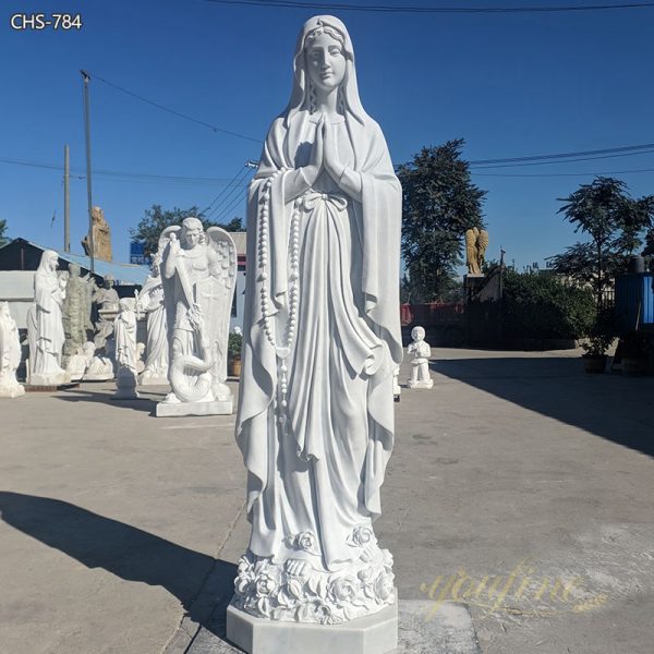 Full Size Marble Blessed Virgin Mary Statue Sculpture for Sale