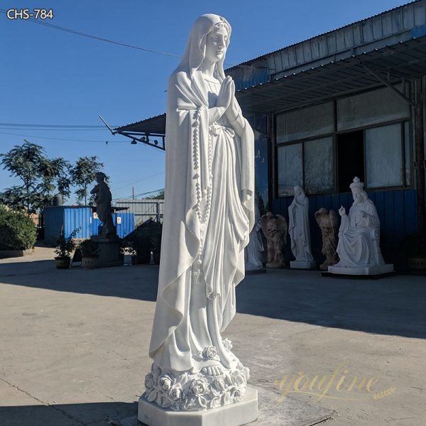 Full Size Marble Blessed Virgin Mary Statue Sculpture for Sale