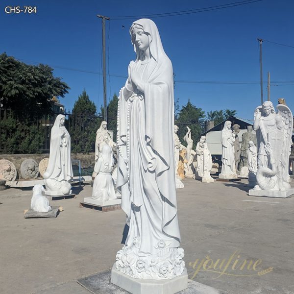 Full Size Marble Blessed Virgin Mary Statue Sculpture for Sale