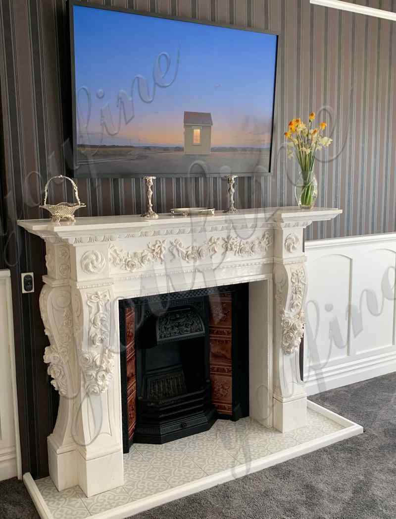 Hand Carved White Marble Georgian Fireplace Mantels Feedback from New Zealand Client