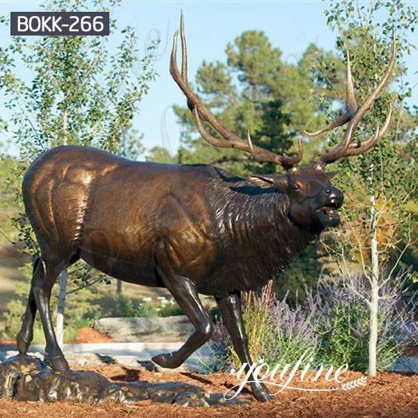 Life Size Bronze Elk Outdoor Statue Garden Decor for Sale BOKK-266