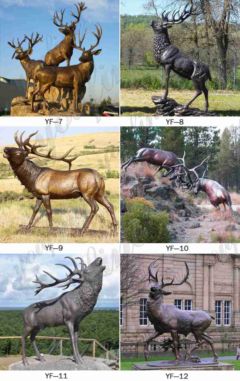 Life Size Bronze Elk Outdoor Statue