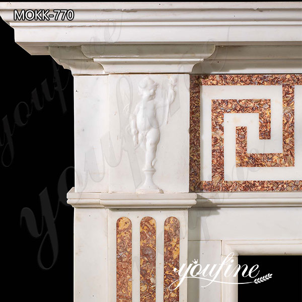 Marble Tile Fireplace Facing Interior Decoration