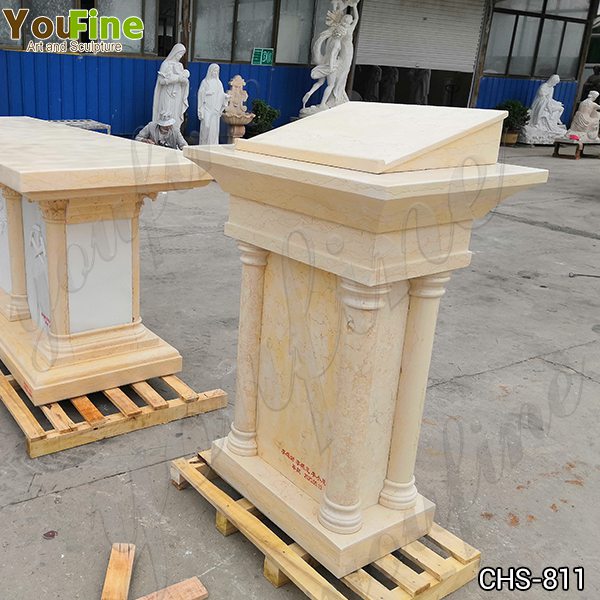 Natural Beige Marble Church Pulpit for Sale