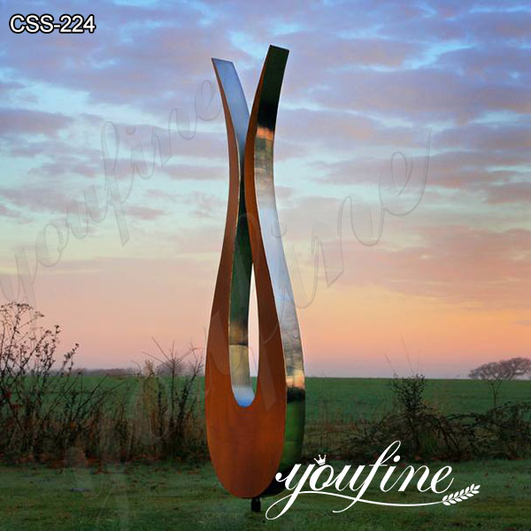 Outdoor Garden Stainless Steel and Corten Tulip Sculpture Suppliers