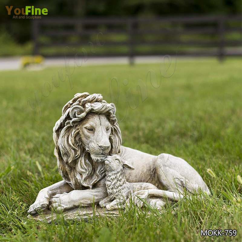 Outdoor Marble Lion and Goat Statues for Driveway Suppliers MOKK-759