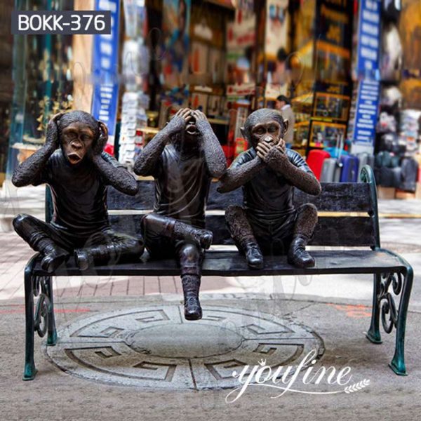 Outdoor Three Wise Monkey Bronze Statues from Factory Supply