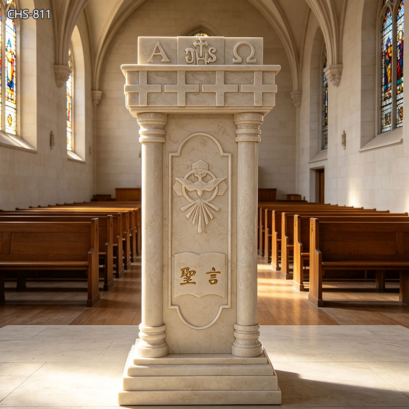 Religious Beige Marble Custom Pulpit CHS-811