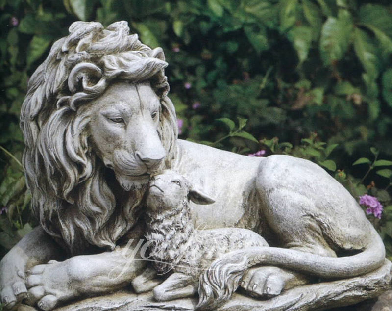 marble lion and lamb sculpture for slae