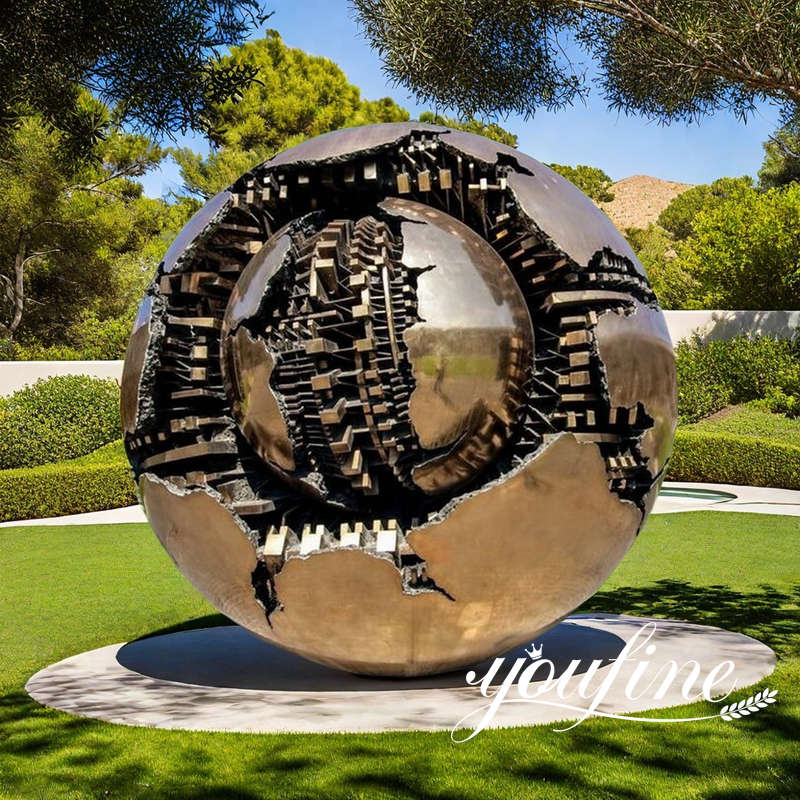 metal sphere with sphere sculpture