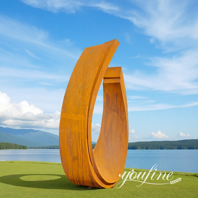 corten steel rusted metal sculpture