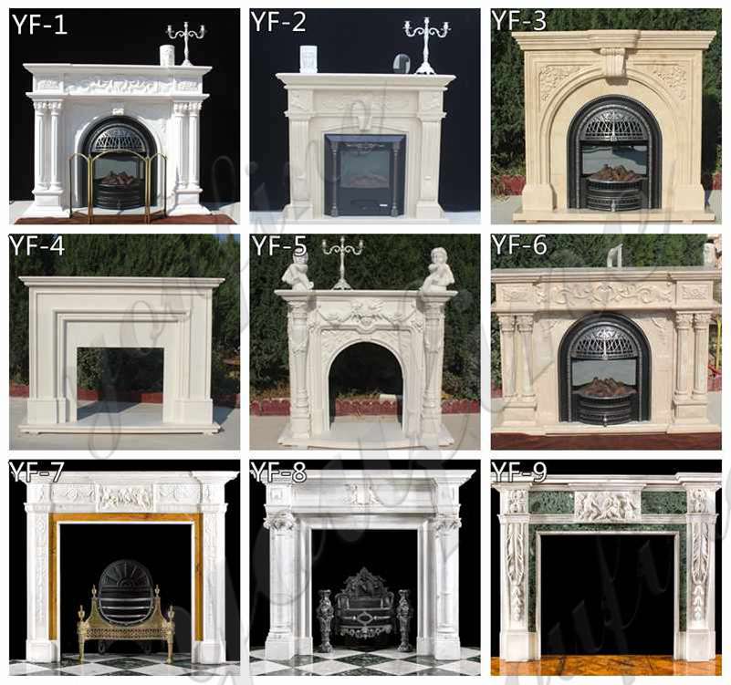 white marble fireplace surround