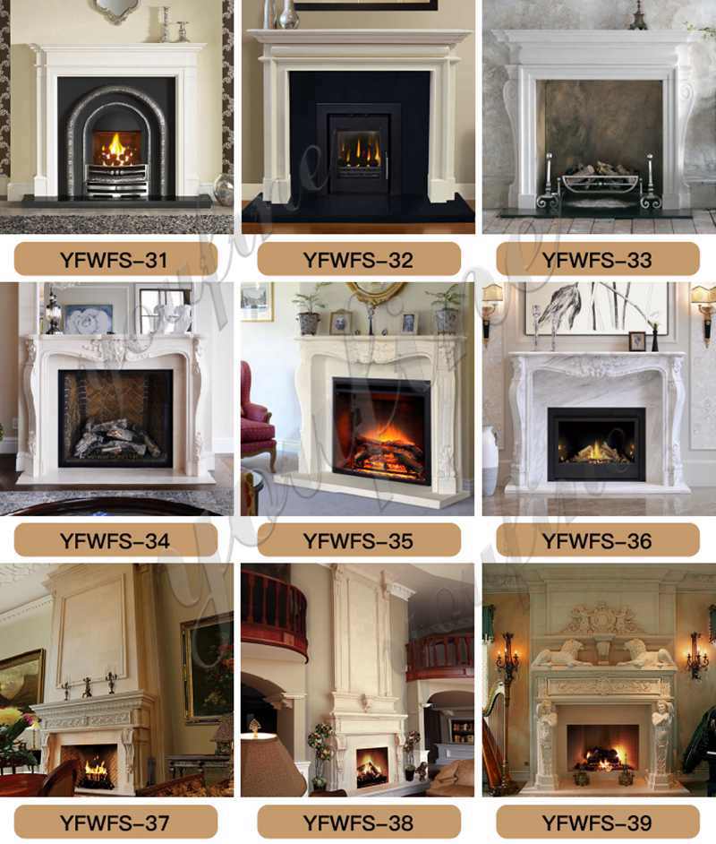 white marble fireplace surround