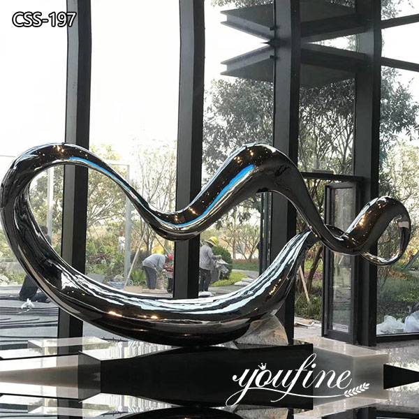 Abstract Mirror Stainless Steel Sculpture for Sale