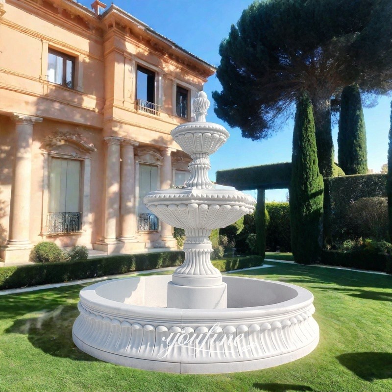 Natural White Marble Arch Fountain MOKK-733