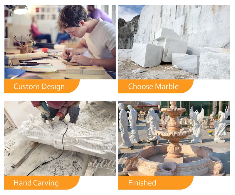 Artist carving a marble fountain