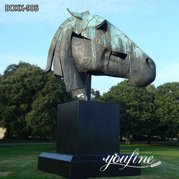 Bronze Giant Horse Head Sculpture by Nic Fiddian