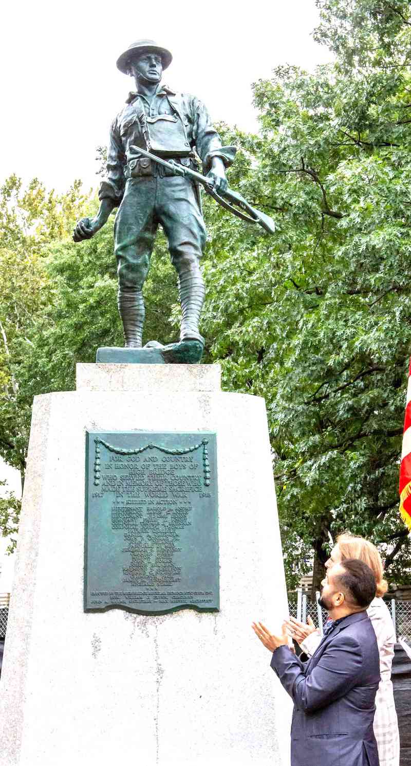 Bronze soldier sculpture