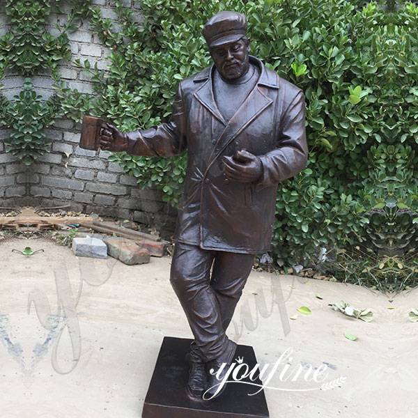 Custom-Made Large Bronze Beer Man Statue Feedback from American Client
