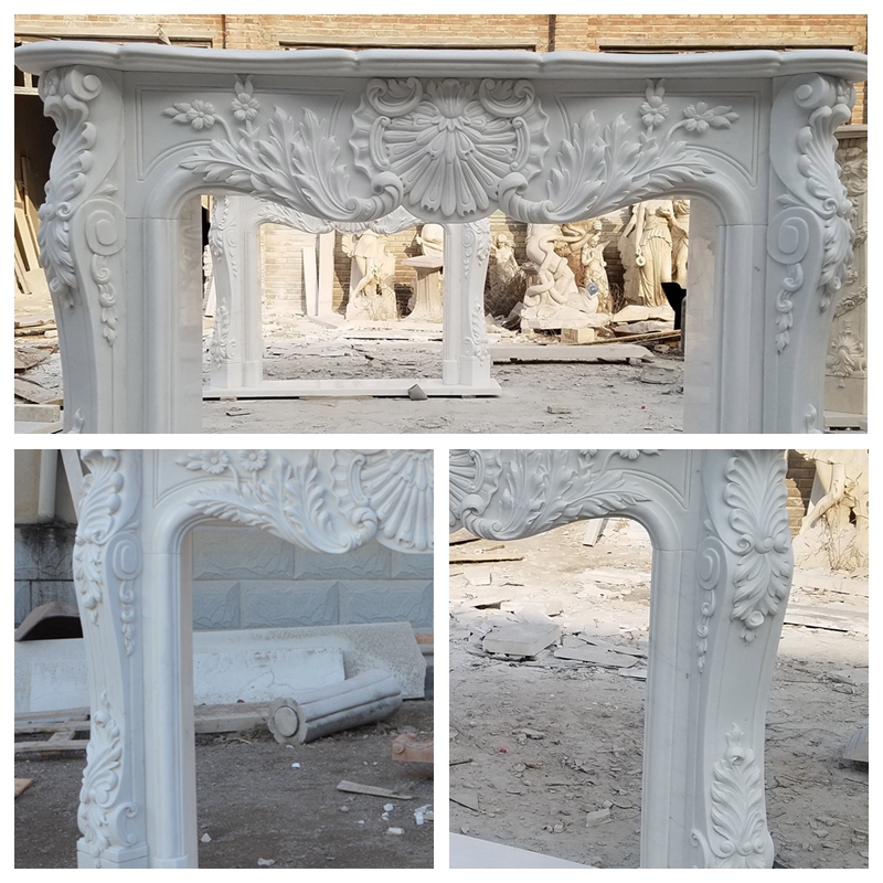 White Marble Fireplace surround