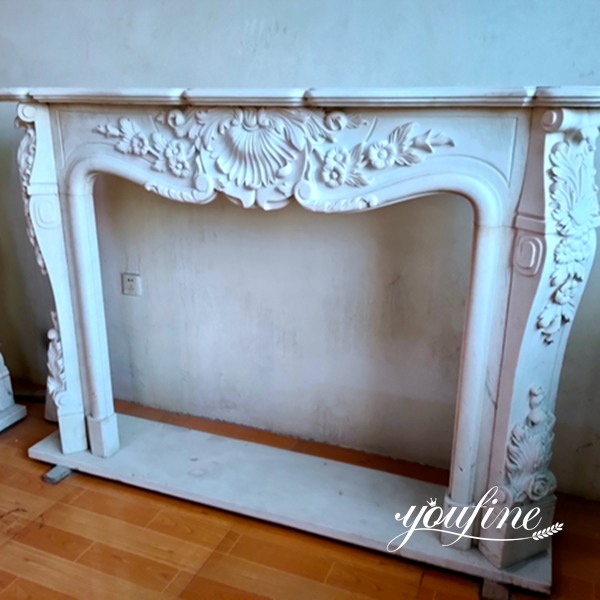 French White Marble Fireplace for Sale China Factory MOKK-773