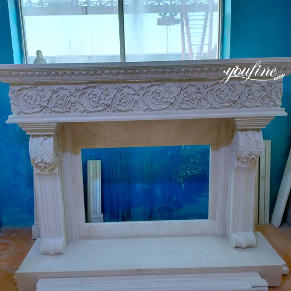 House Decor White Regency Marble Fireplace for Sale MOKK-774
