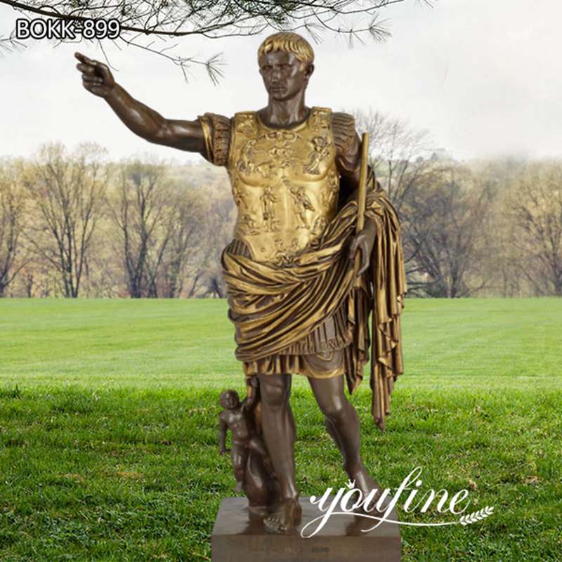Large Augustus Caesar Bronze Sculpture by Barbedienne for Sale
