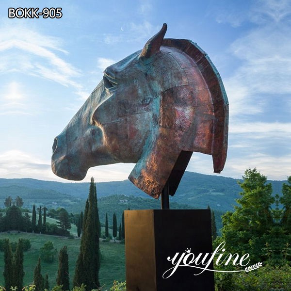 Large Bronze Horse Head Statues