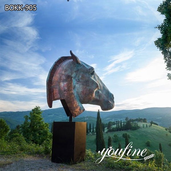 Large Antique Horse Head Statues